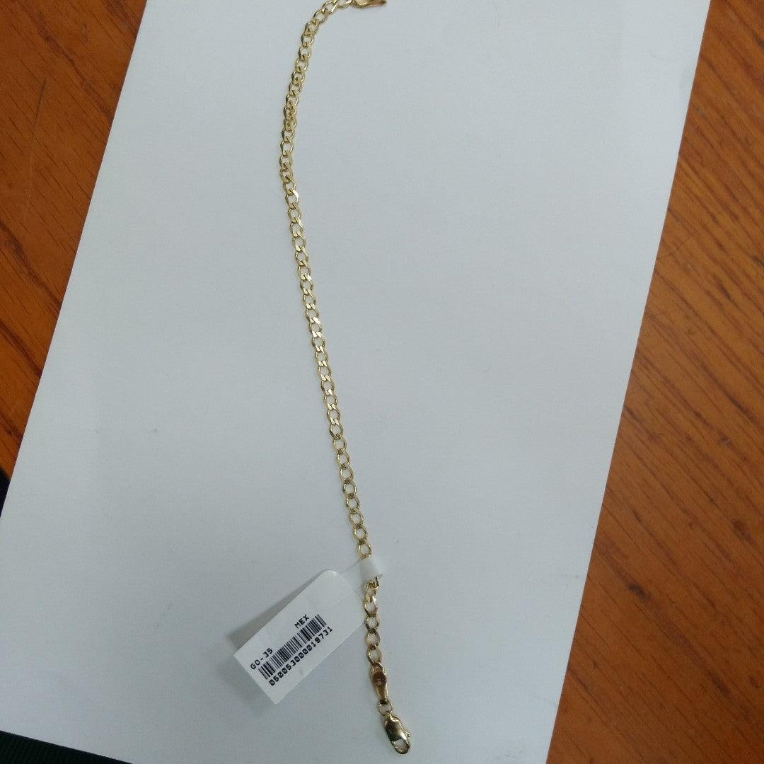 PULSERA TEJIDO BARBADA 14K 21 CM 3.8 GR (NUEVO)