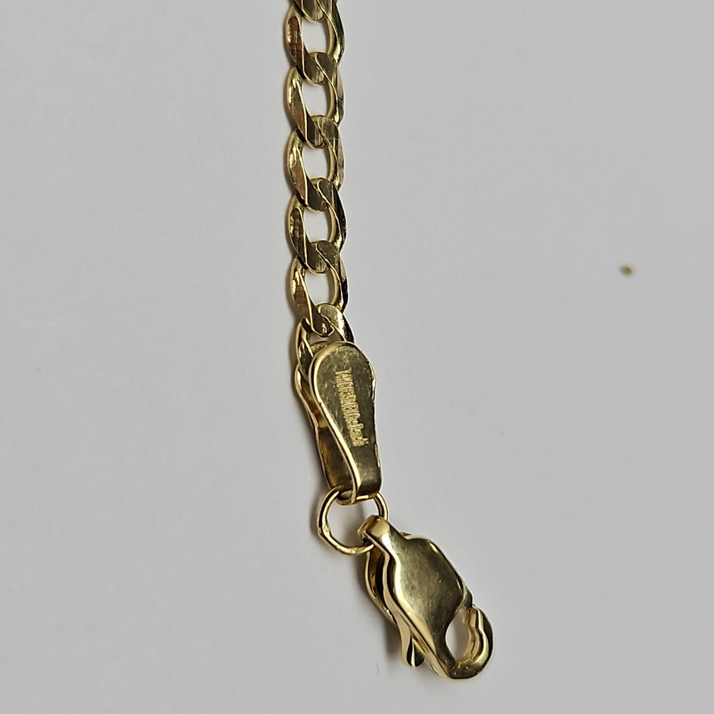PULSERA TEJIDO BARBADA 14K 18 CM 3.2 GR (NUEVO)