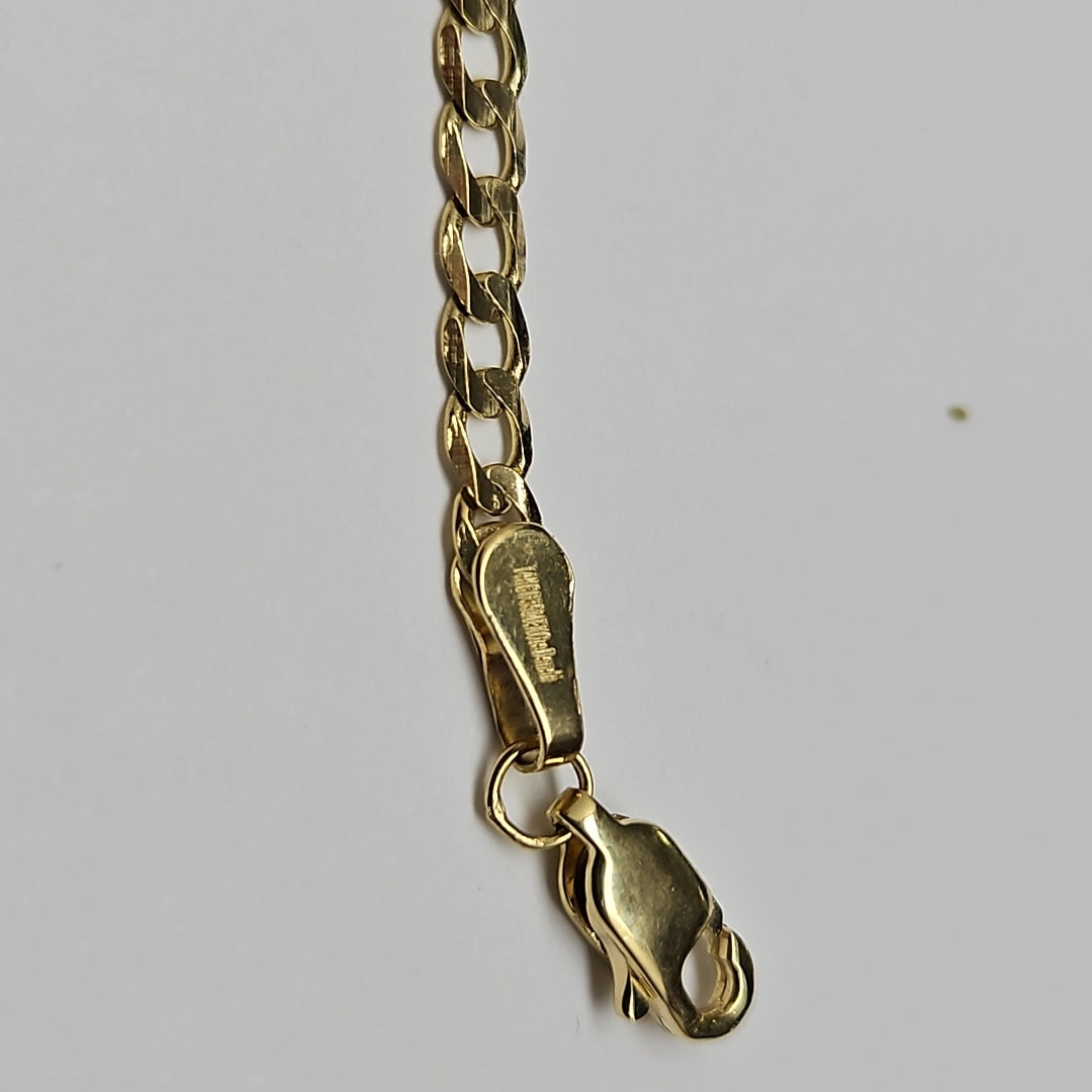 PULSERA TEJIDO BARBADA 14K 18 CM 3.2 GR (NUEVO)