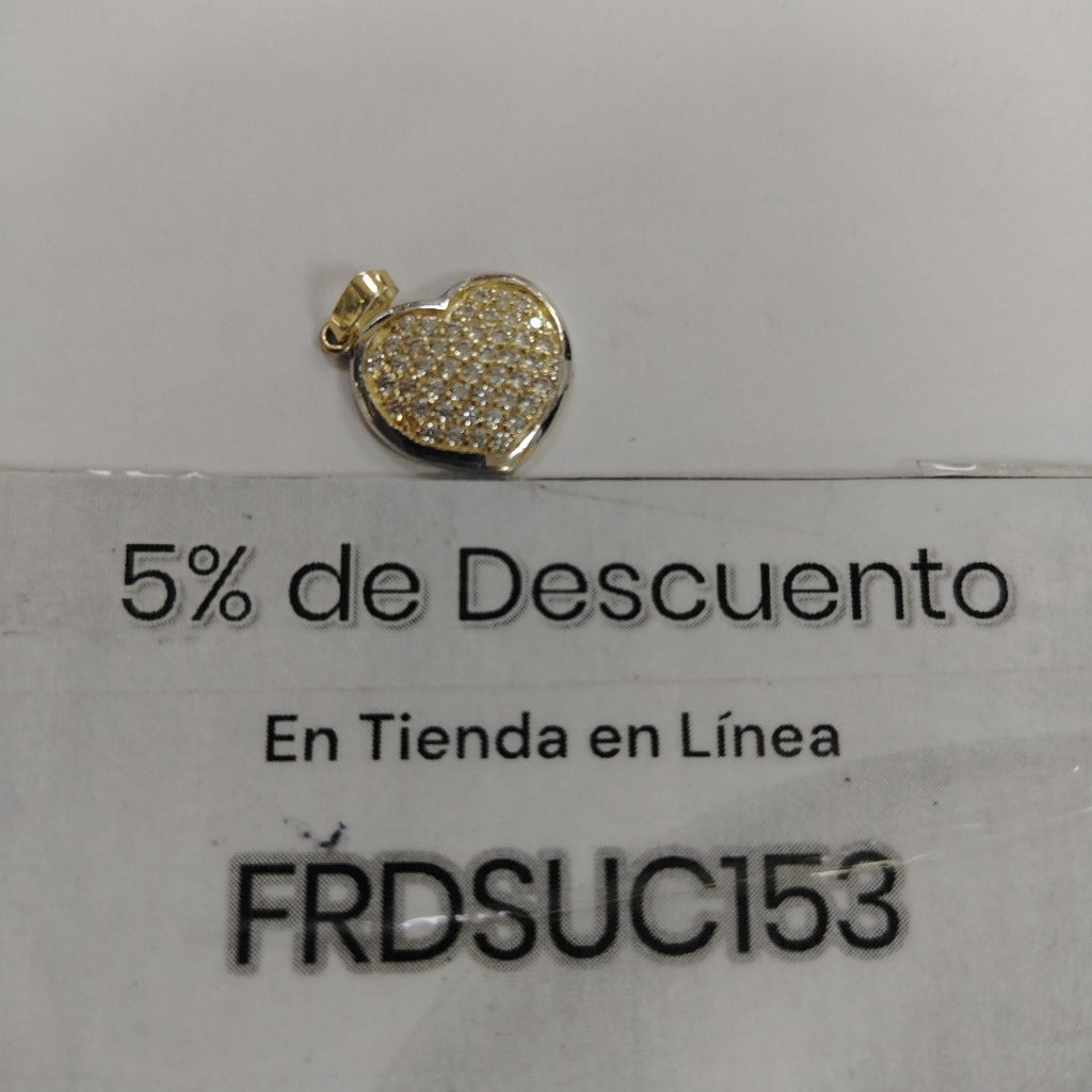 DIJE CORAZON CON CIRCONIAS 14K 1.8 GR (NUEVO)