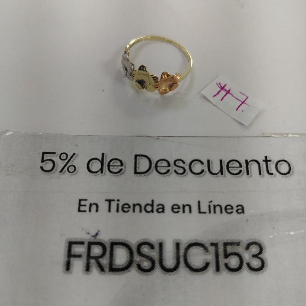 ANILLOS ANILLITO FIG FLORES 10K TALLA 7 1.3 GR (NUEVO)