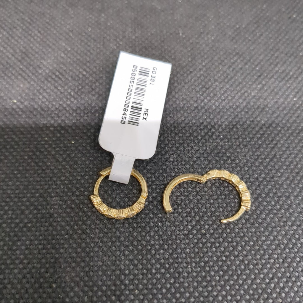 ARETES ARRACADA C CIRCONIAS 14K 2.1 GR (NUEVO)