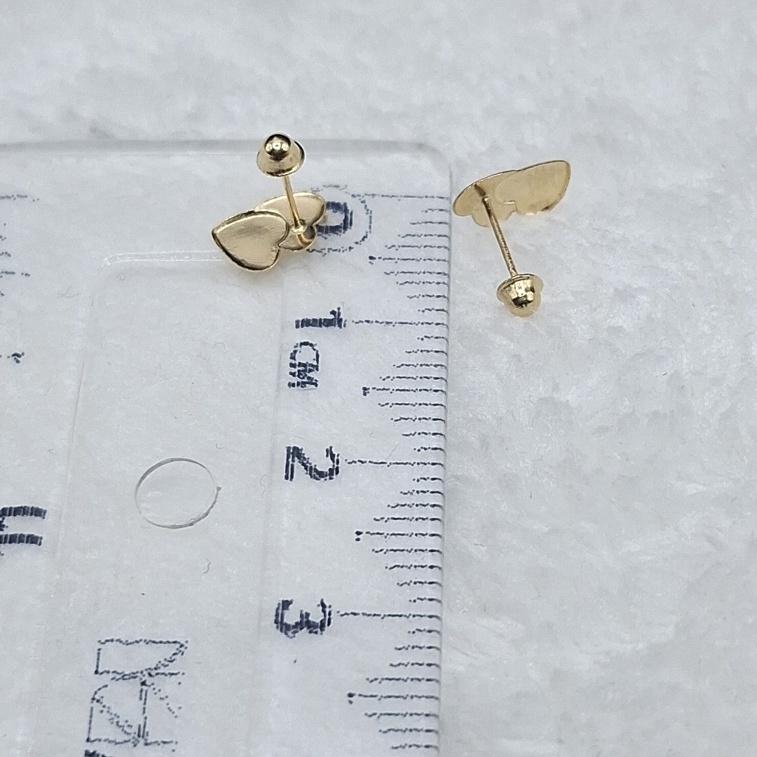 BROQUELES BROQUEL CORAZON DOBLE 14K 0.2171 GR (NUEVO)