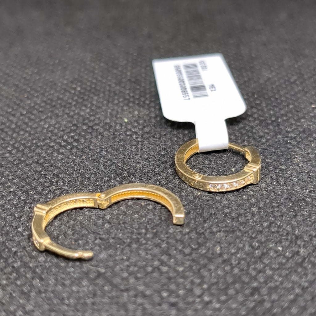 ARETES HUGGIES C CIRCONIA 14K 2 GR (NUEVO)