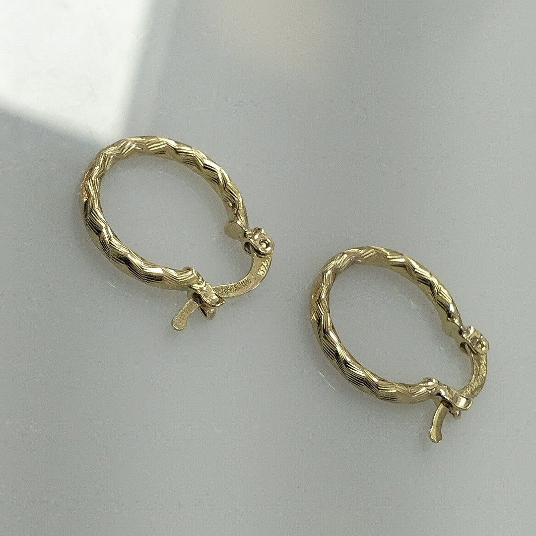 ARETES ARRACADAS TRENZADAS 14K 18 1.6 GR (NUEVO)