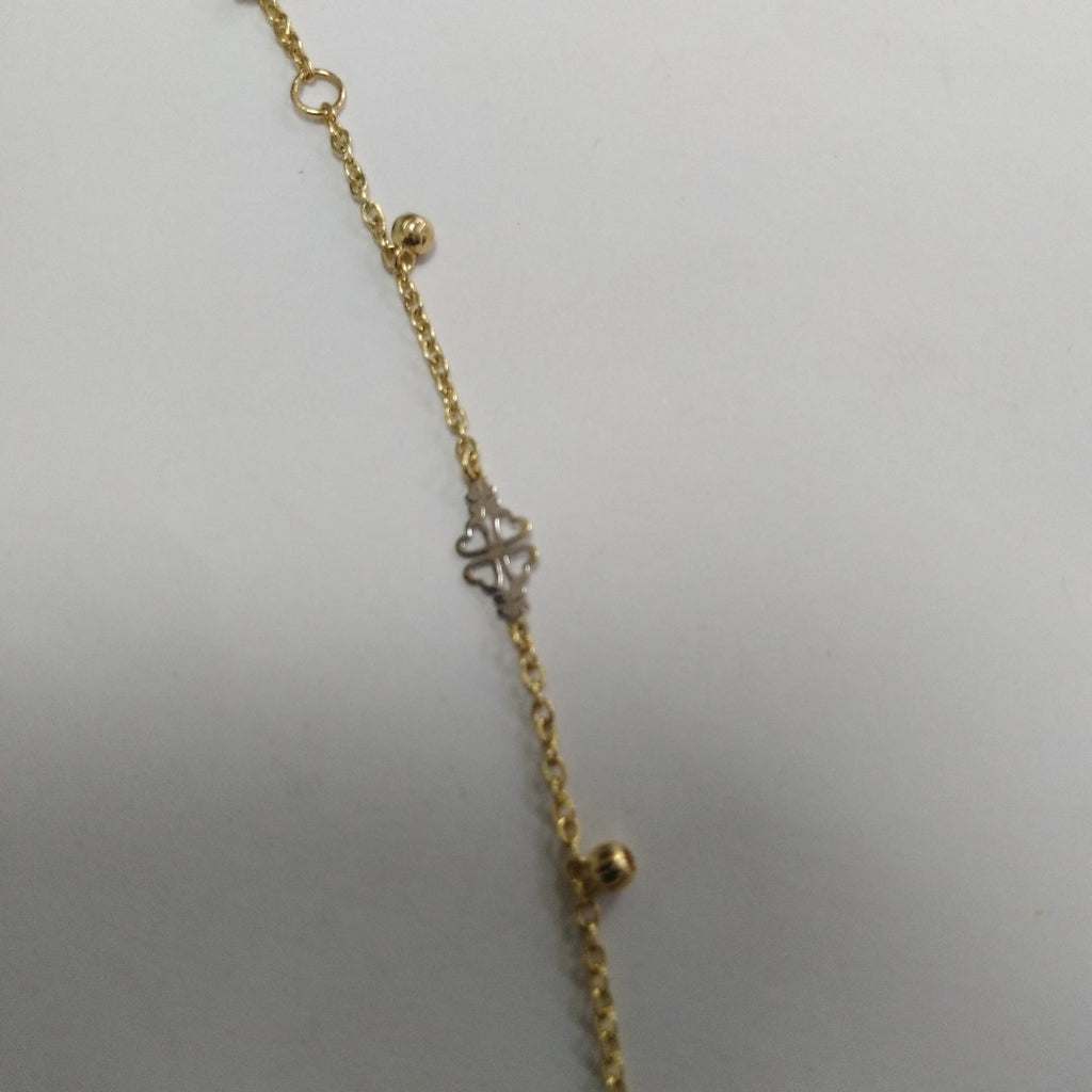 PULSERA ESPECIAL CON TREBOL 14K 18 CM 1.8 GR (NUEVO)