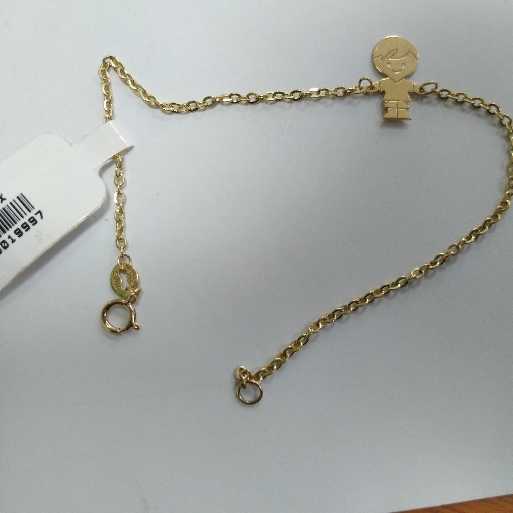 PULSERA TEJIDO ESPECIAL FIG NIÑO 14K 18 CM 1.4 GR (NUEVO)