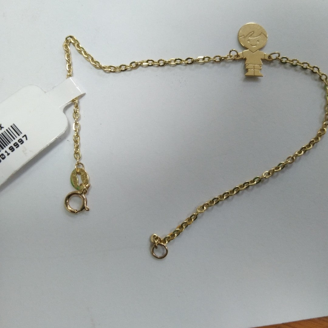 PULSERA TEJIDO ESPECIAL FIG NIÑO 14K 18 CM 1.4 GR (NUEVO)