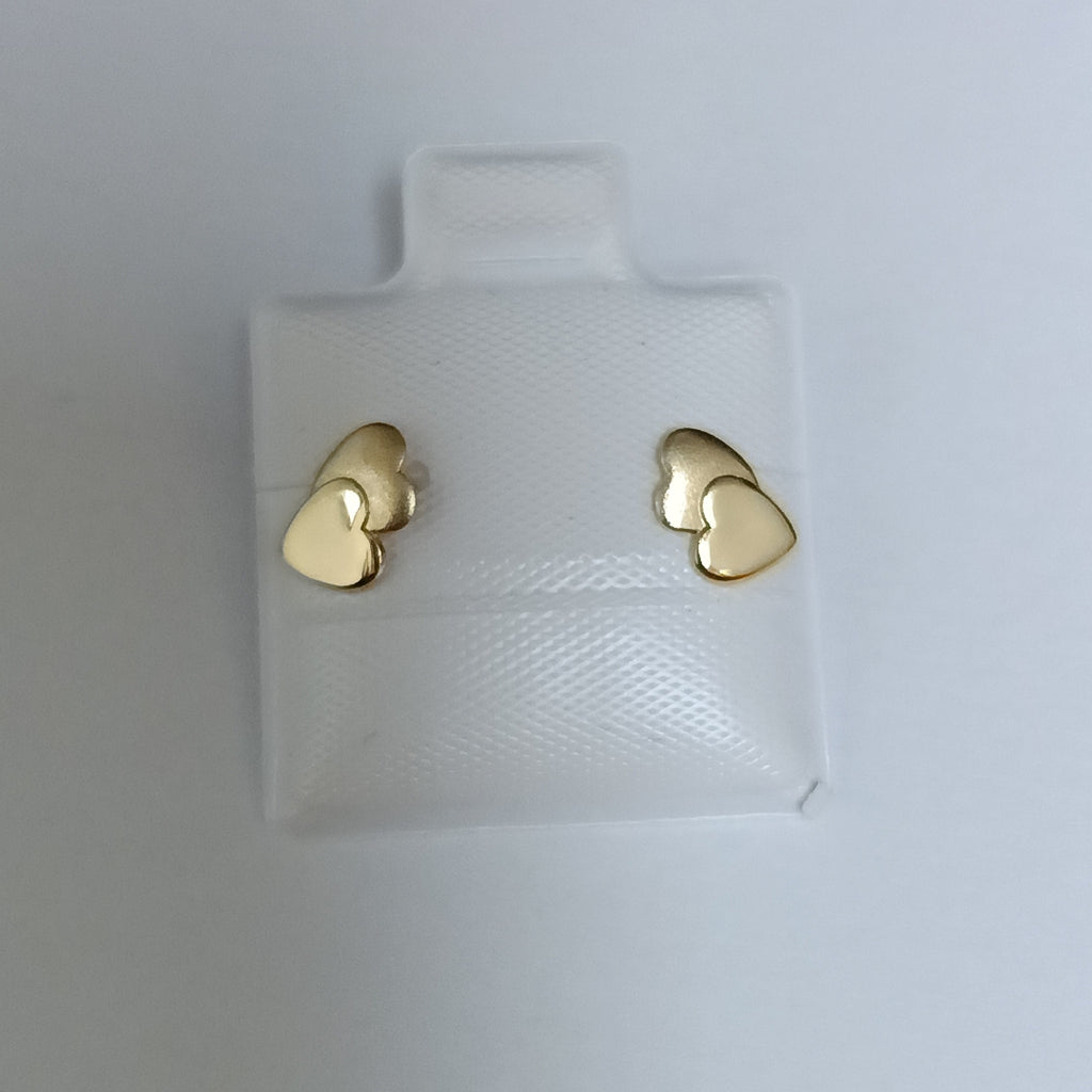 BROQUELES BROQUEL CORAZON DOBLE 14K 0.2171 GR (NUEVO)