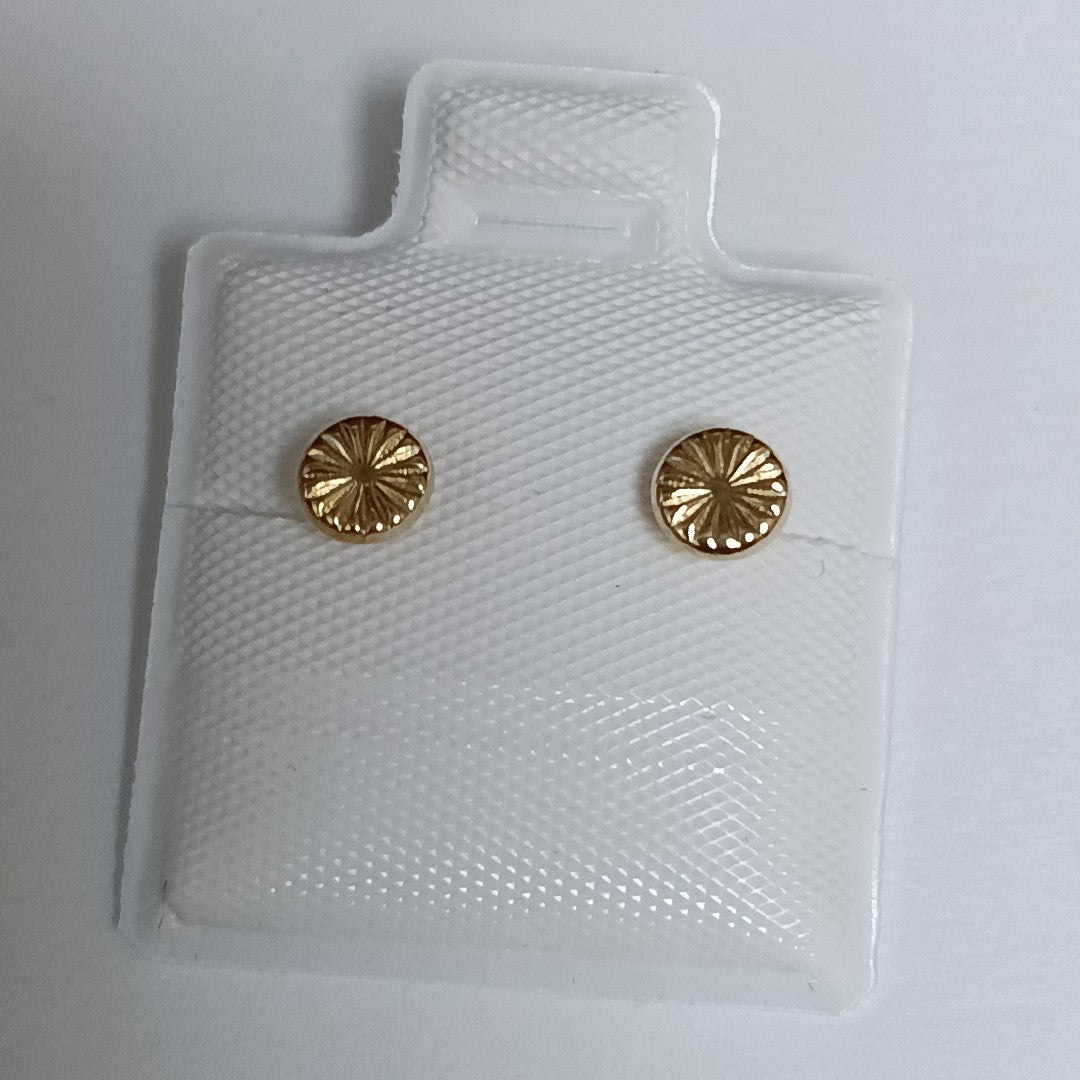 BROQUELES BROQUEL FIG BOTON RAYADO 14K 0.1577 GR (NUEVO)