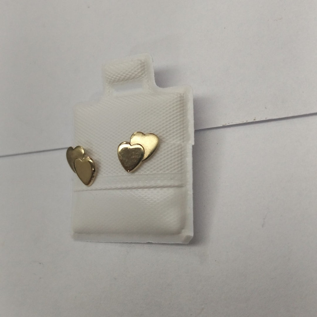 BROQUELES BROQUEL CORAZON DOBLE 14K 0.2171 GR (NUEVO)