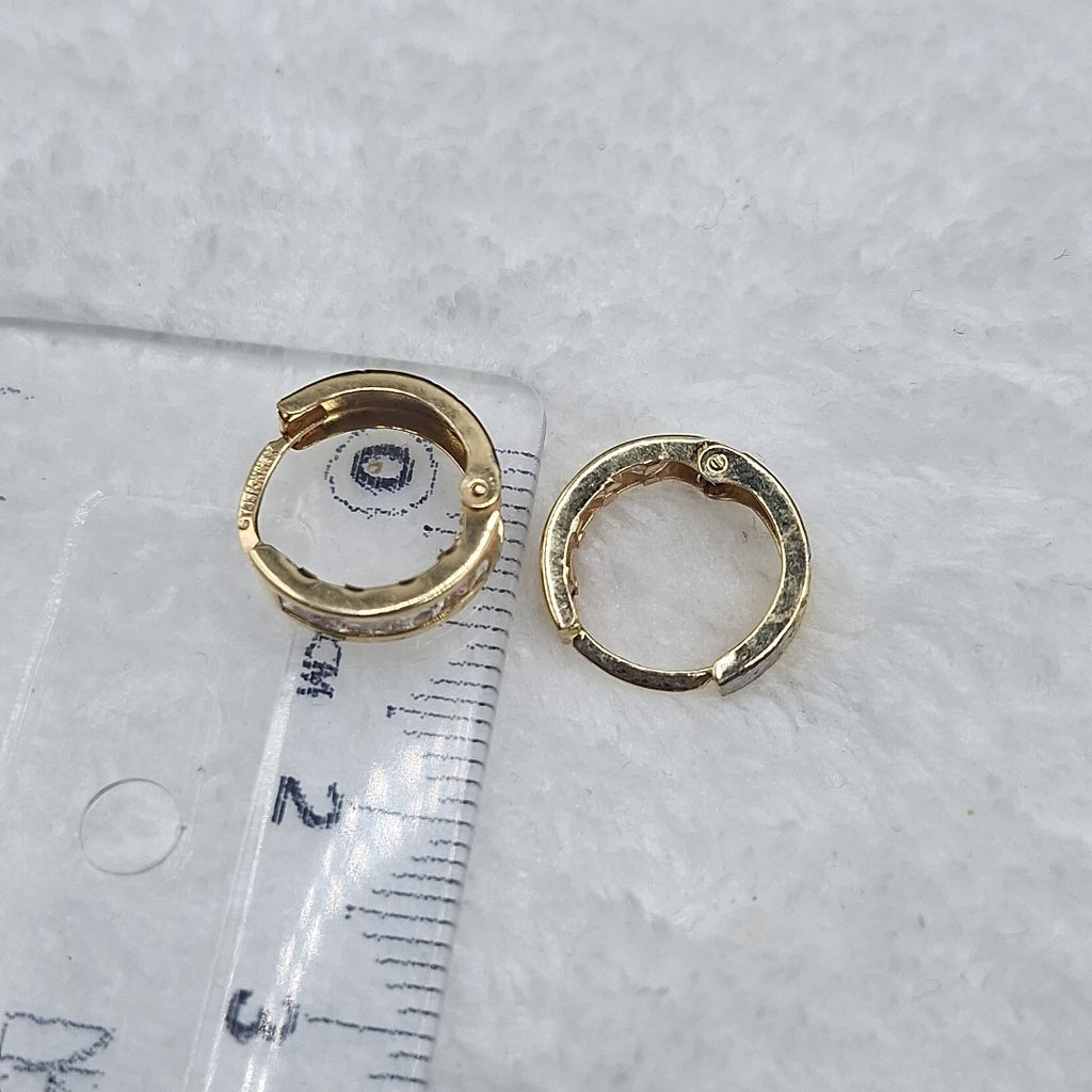 ARETES ARRACADAS C CIRCONIAS 10K 1.2 GR (NUEVO)