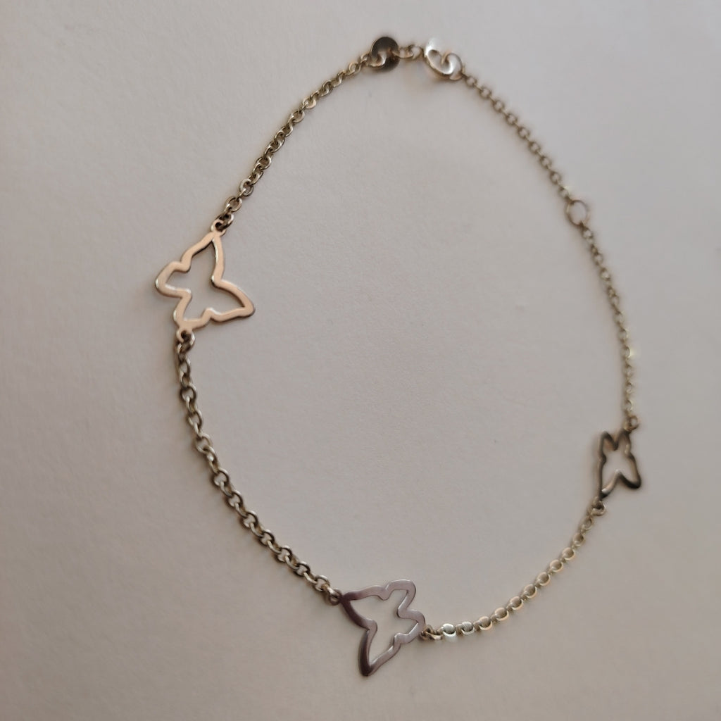 PULSERA ESPECIAL C MARIPOSAS 14K 18 CM 1.7 GR (NUEVO)