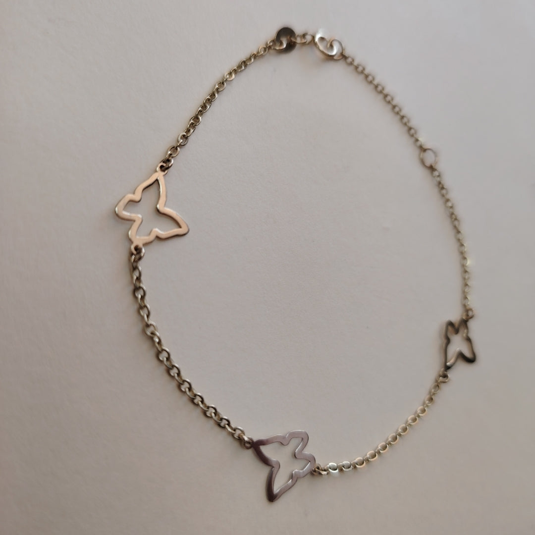 PULSERA ESPECIAL C MARIPOSAS 14K 18 CM 1.7 GR (NUEVO)