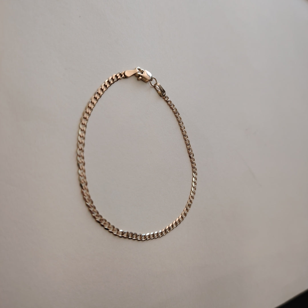 PULSERA TEJIDO BARBADA 14K 18 CM 2.1 GR (NUEVO)