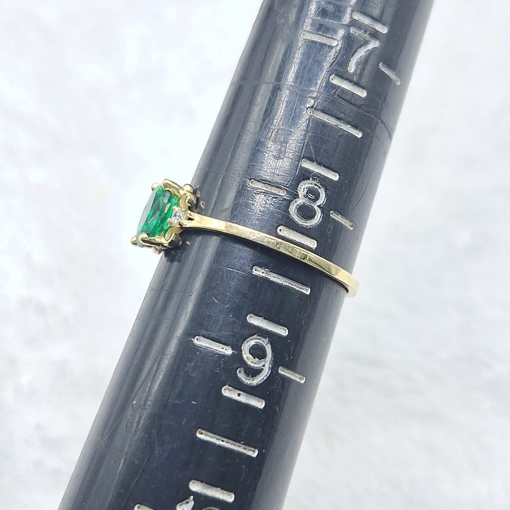 ANILLOS CON CIRCONIAS Y PIEDRA DE COLOR 14K TALLA 9 1.1 GR (NUEVO)