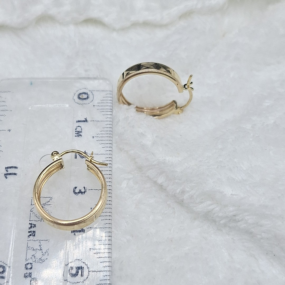 ARETES ARRACADAS LABRADAS 10K 2.2 GR (NUEVO)