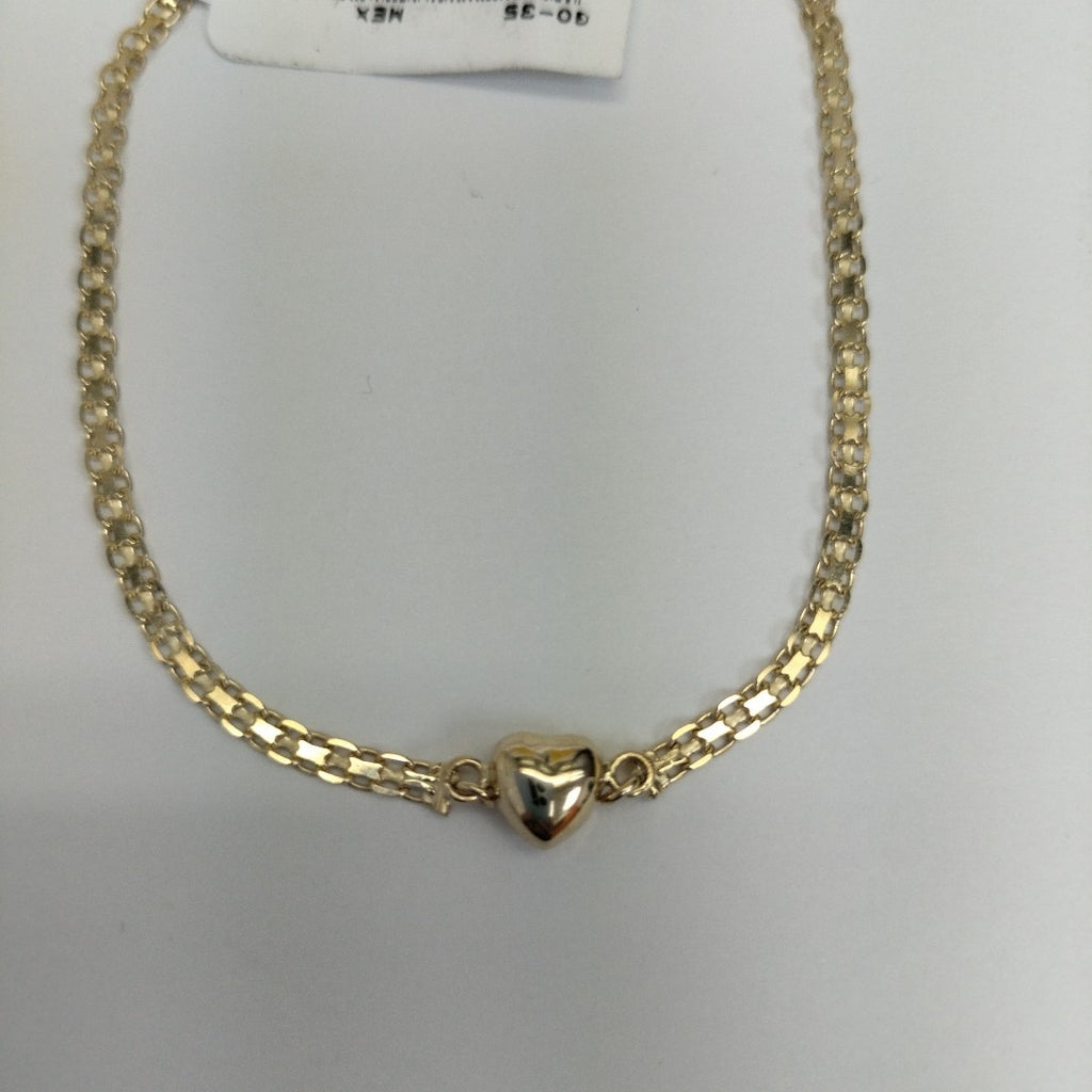 PULSERA ESPECIAL C CORAZON 14K 18 CM 2.7 GR (NUEVO)