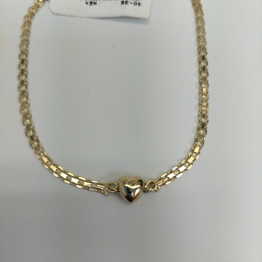 PULSERA ESPECIAL C CORAZON 14K 18 CM 2.7 GR (NUEVO)