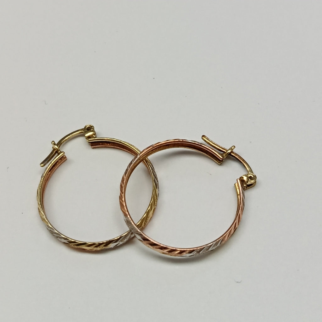 ARRACADAS PAR ORO COMBINADO 14 K 2.2 GRMS (SEMINUEVO)
