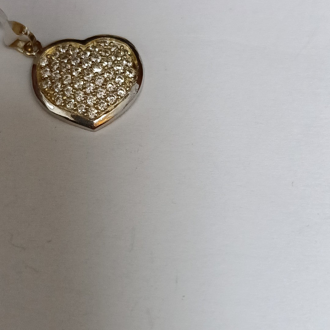 DIJE CORAZON CON CIRCONIAS 14K 1.8 GR (NUEVO)