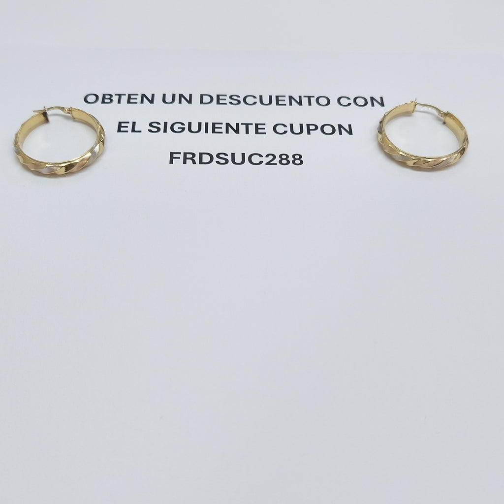 ARRACADAS PAR ORO COMBINADO 14 K 3,50 GRMS (SEMINUEVO)