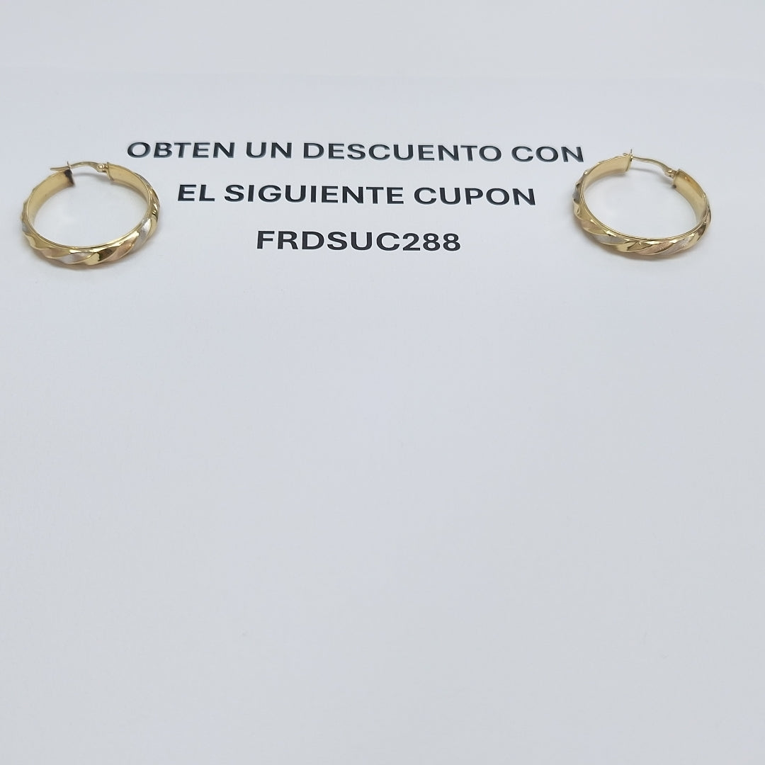 ARRACADAS PAR ORO COMBINADO 14 K 3,50 GRMS (SEMINUEVO)