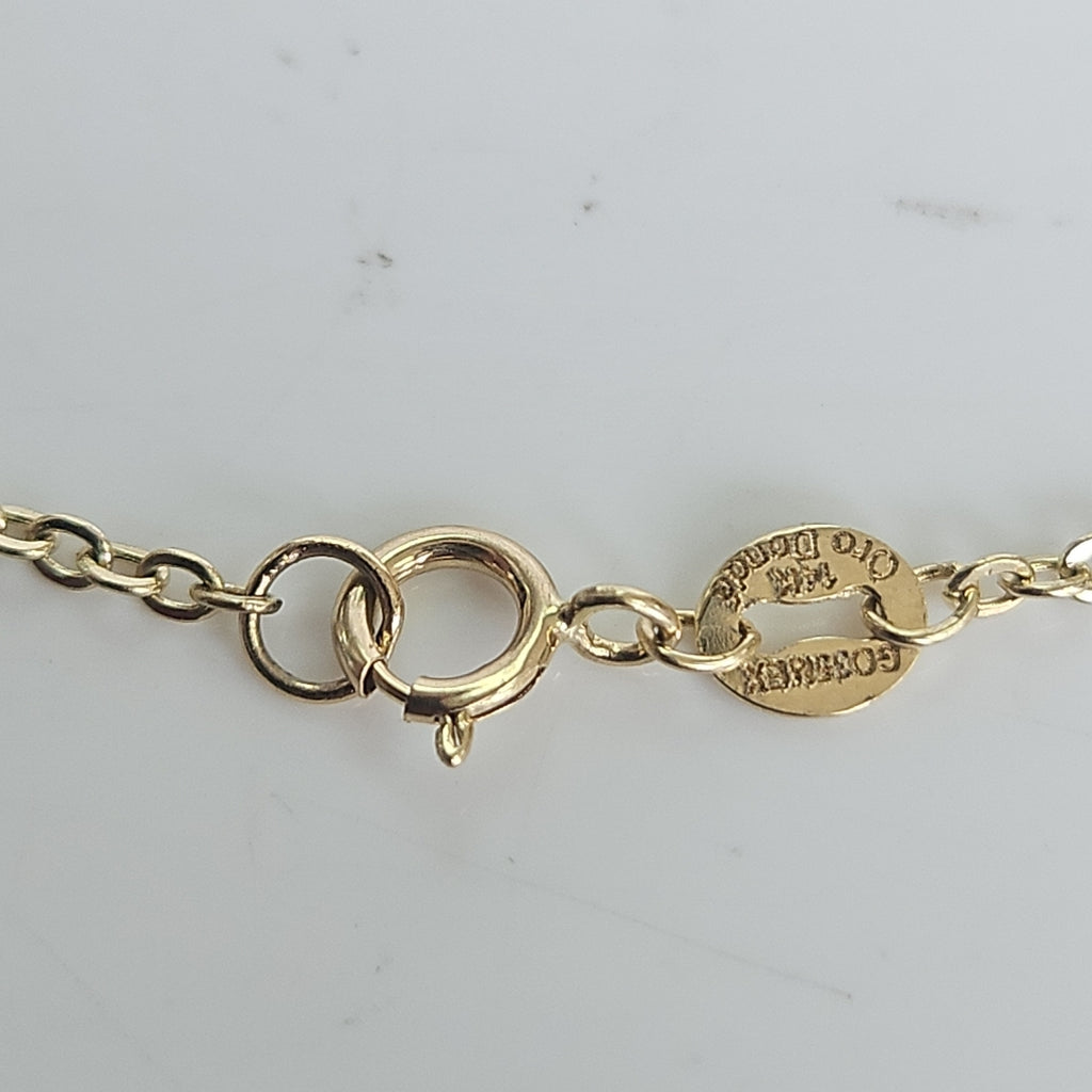 PULSERA ESPECIAL CON MARIPOSAS 14K 18 CM 2.1 GR (NUEVO)