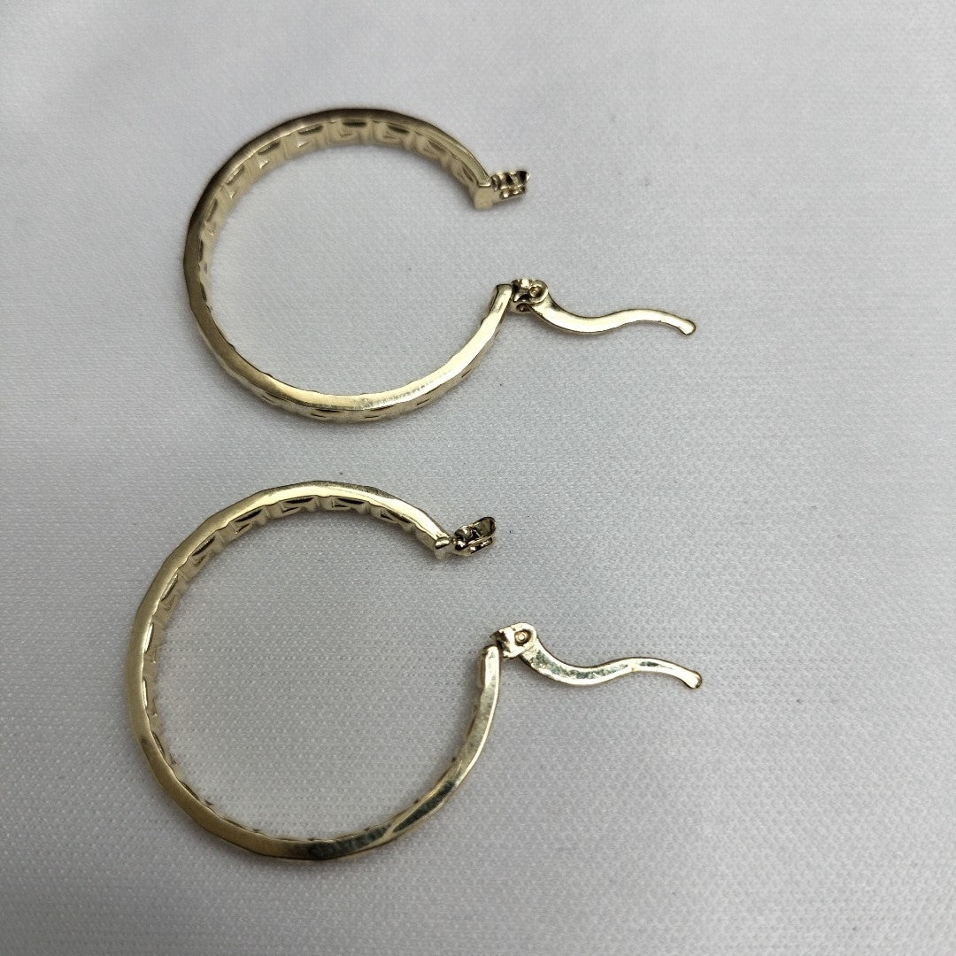 ARETES TEJIDO ARRACADA CON GRECAS 14K 2.7 GR (NUEVO)