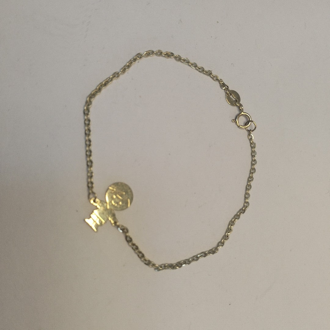 PULSERA TEJIDO ESPECIAL FIG NIÑO 14K 18 CM 1.4 GR (NUEVO)