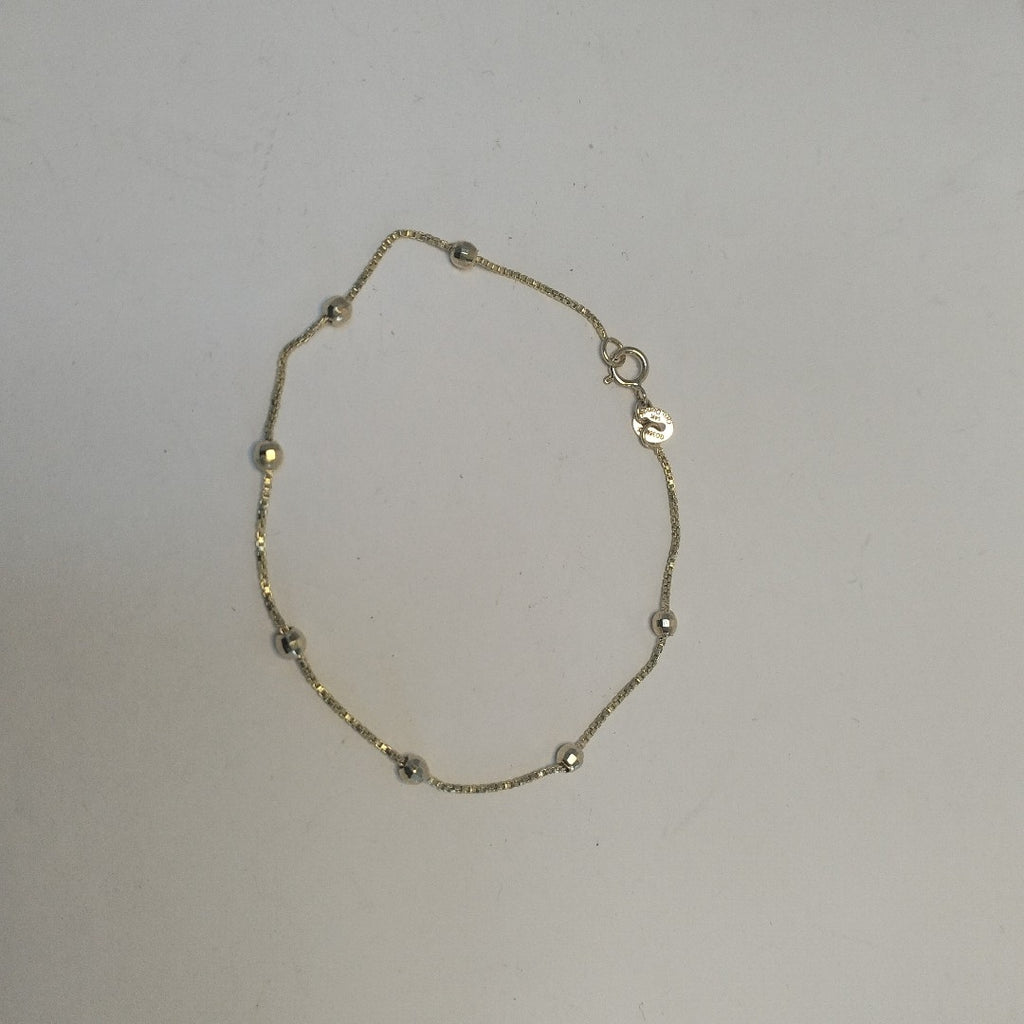 PULSERA ESPECIAL CON BOLITAS 14K 18 CM 1.5 GR (NUEVO)