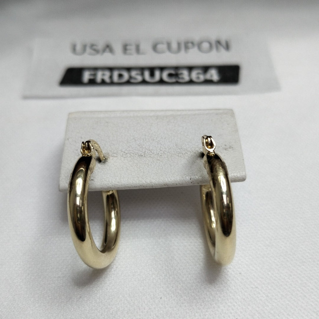 ARETES TEJIDO ARRACADAS LISAS 14K 1.6 GR (NUEVO)