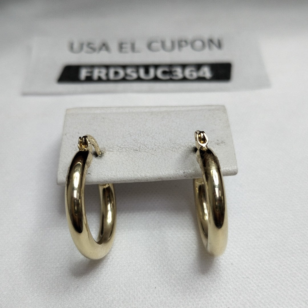 ARETES TEJIDO ARRACADAS LISAS 14K 1.6 GR (NUEVO)
