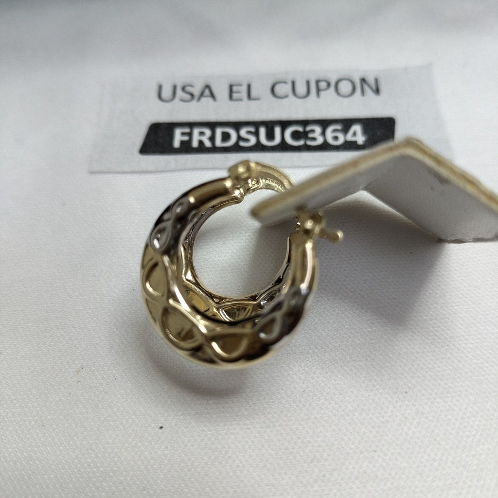 ARETES ARRACADAS COMBINADAS CON INFINITO 14K 2.2 GR (NUEVO)