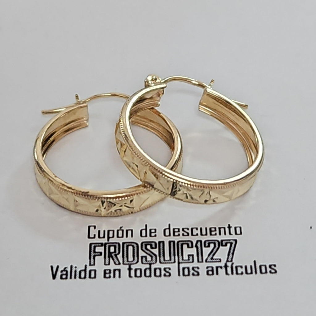 ARETES ARRACADAS LABRADAS 10K 2.4 GR (NUEVO)