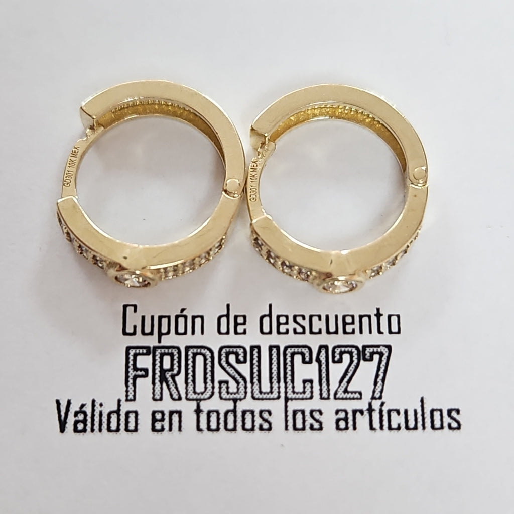 ARETES ARRACADAS C CIRCONIAS 10K 2.7 GR (NUEVO)