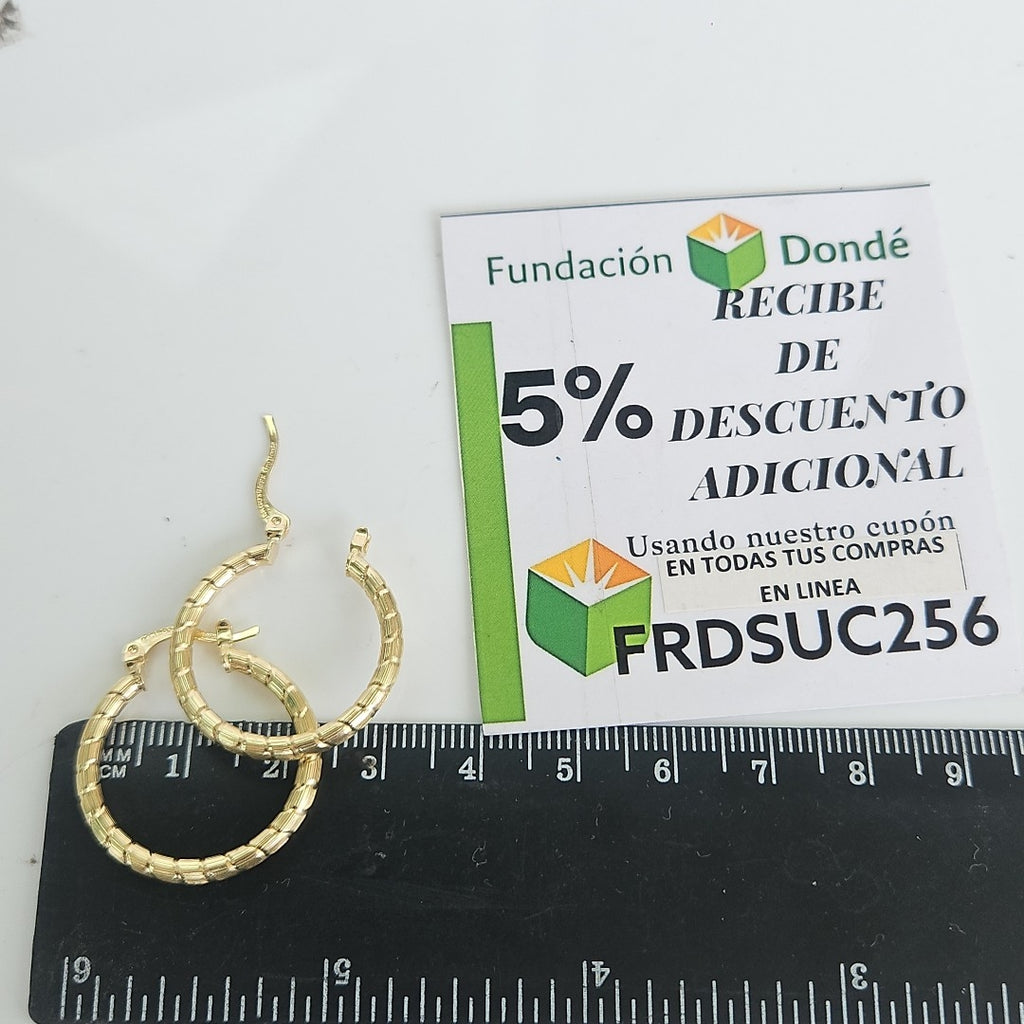 ARETES ARRACADAS LABRADAS 14K 3.3 GR (NUEVO)
