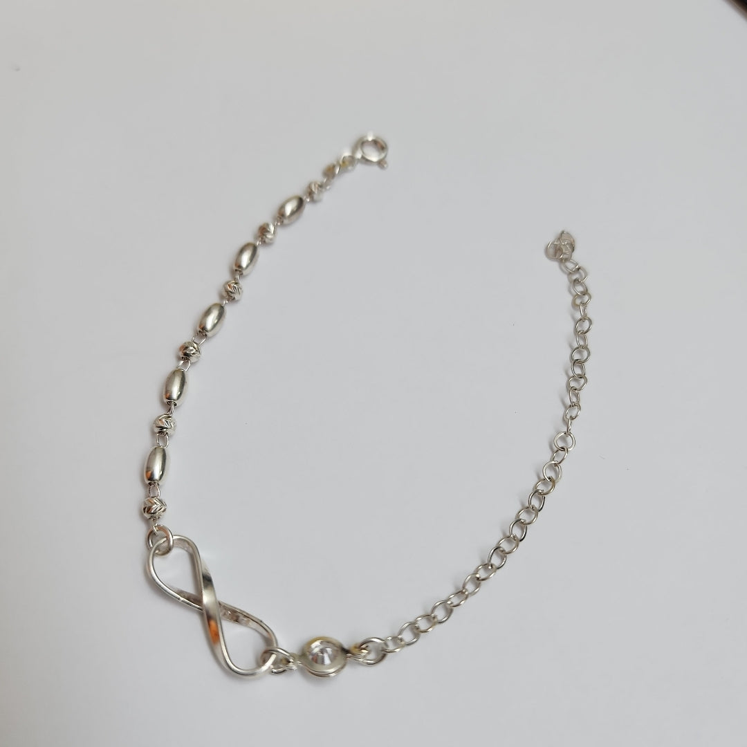 PULSERA TEJIDO ESPECIAL PLATA .925 18 CM 2.6 GR (NUEVO)
