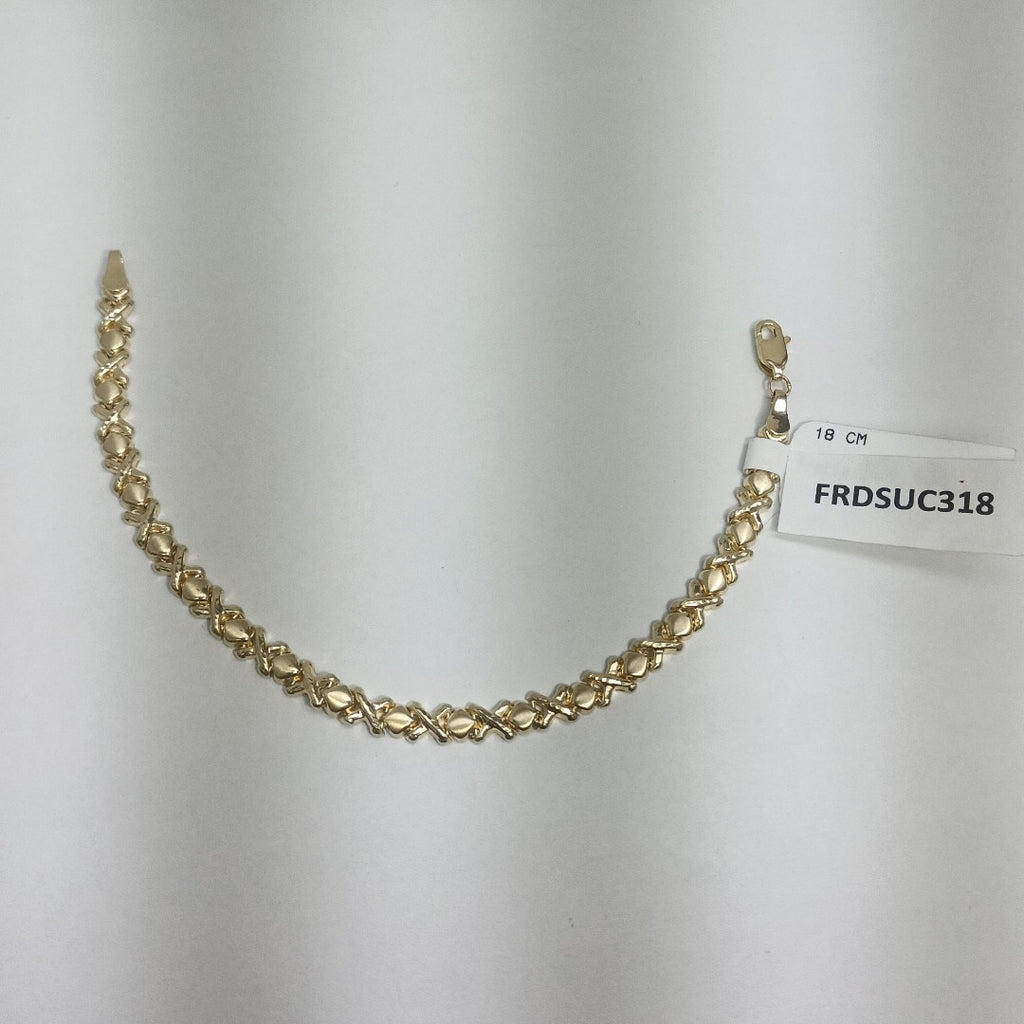PULSERA ESPECIAL XOXO 14K 18 CM 6.1 GR (NUEVO)