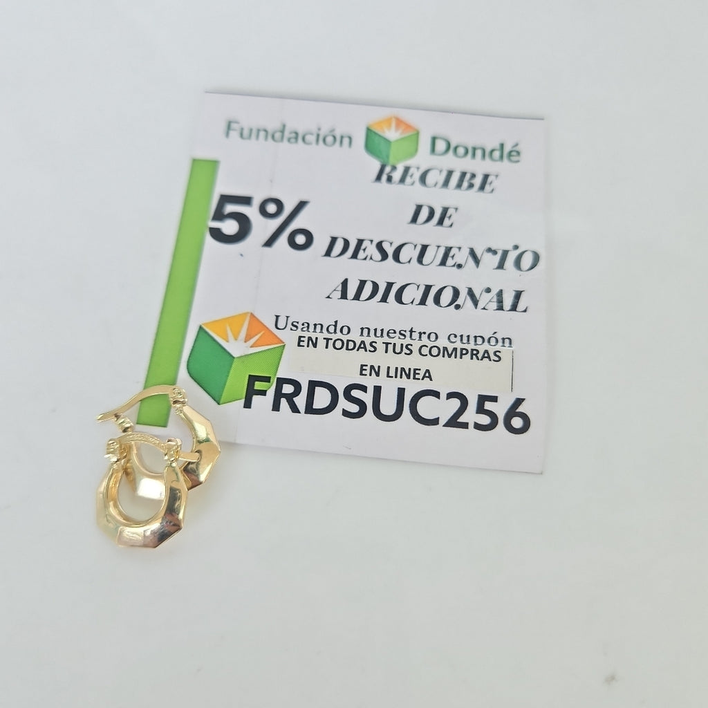 ARETES TEJIDO ARRACADA FACETADA 14K 1.3 GR (NUEVO)