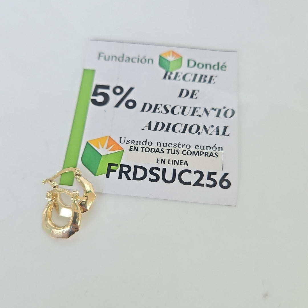 ARETES TEJIDO ARRACADA FACETADA 14K 1.3 GR (NUEVO)