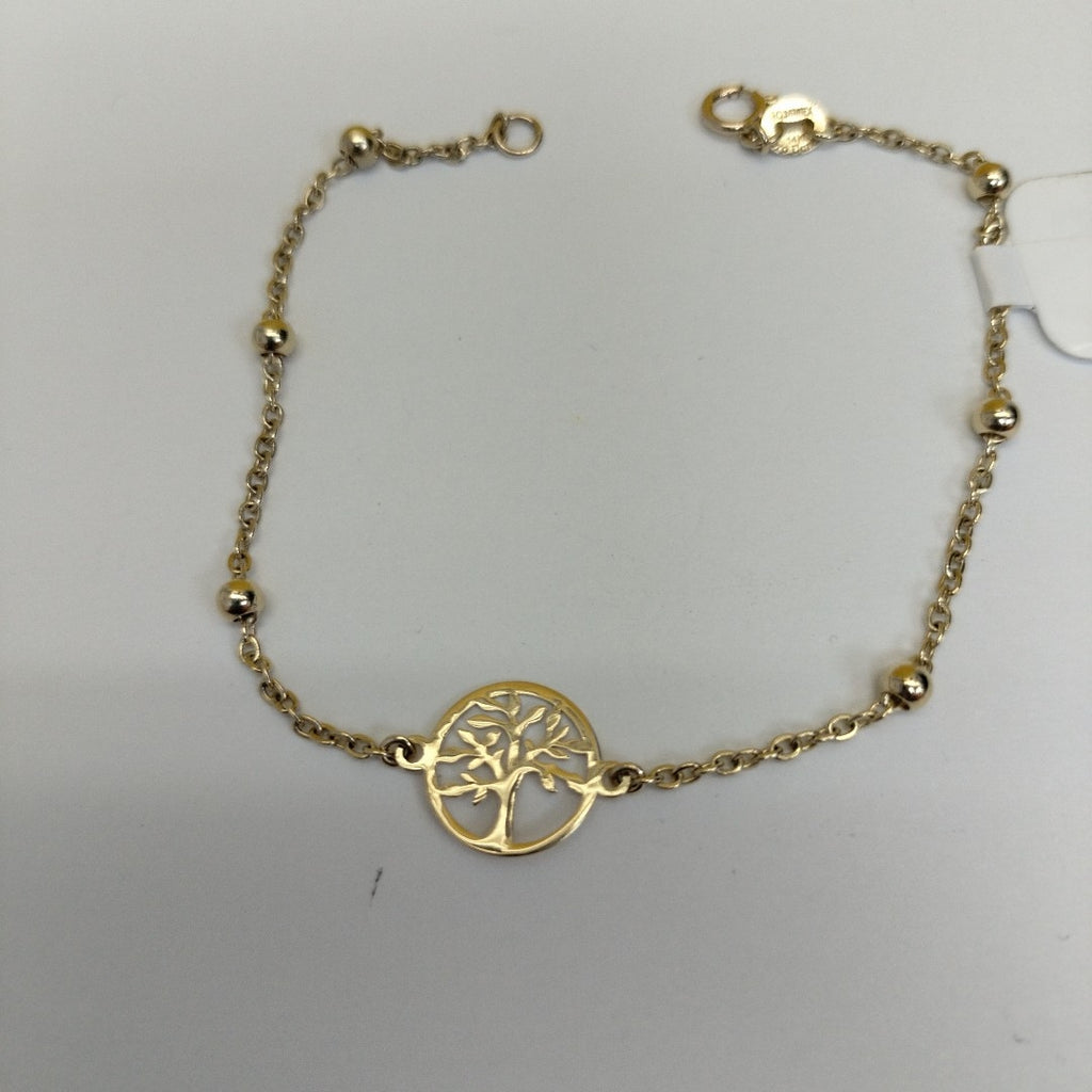 PULSERA TEJIDO ESPECIAL ARBOL 14K 18 CM 1.8 GR (NUEVO)