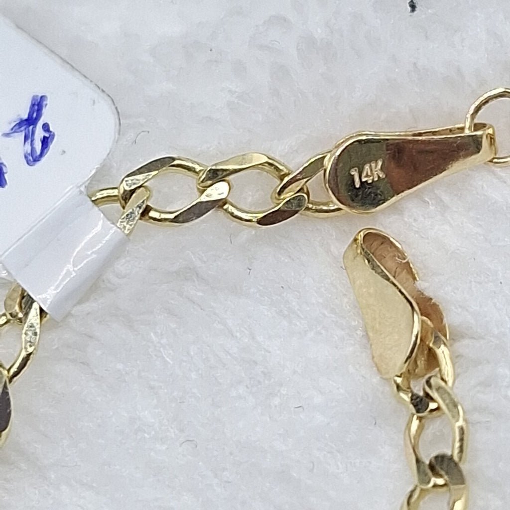 PULSERA TEJIDO BARBADA 14K 21 CM 3.9 GR (NUEVO)