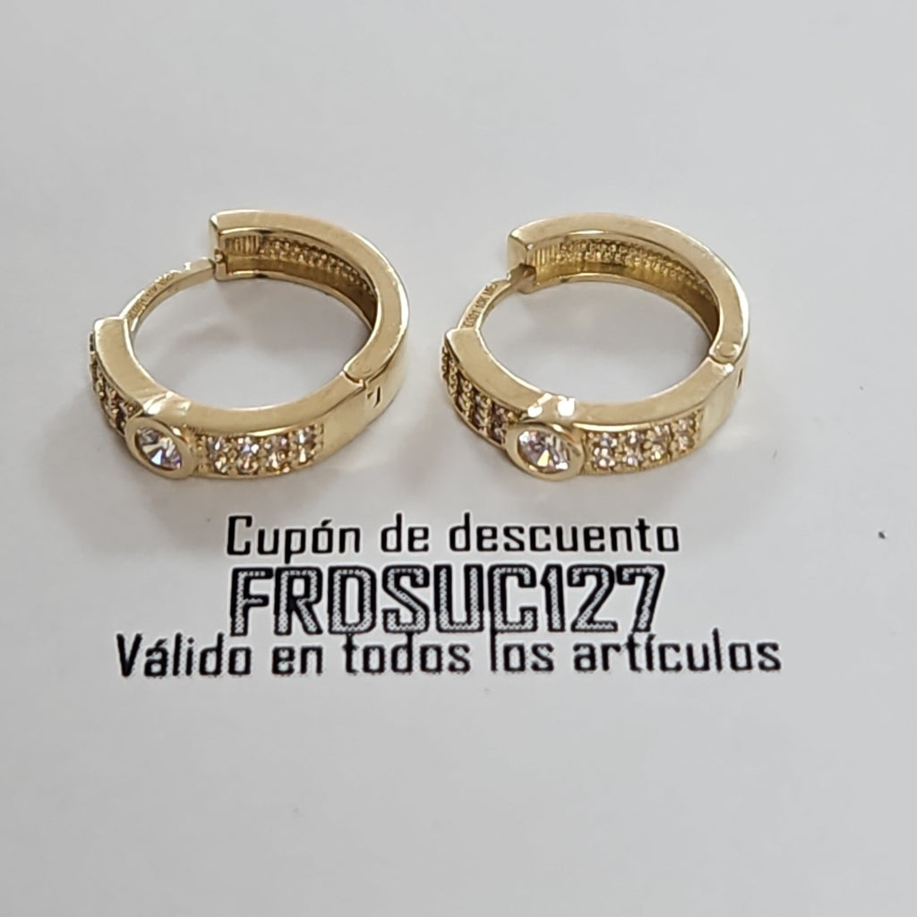 ARETES ARRACADAS C CIRCONIAS 10K 2.7 GR (NUEVO)