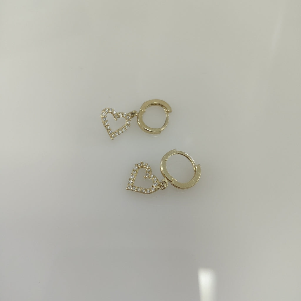ARETES FIG CORAZON C CIRCONIAS 10K 1.9 GR (NUEVO)