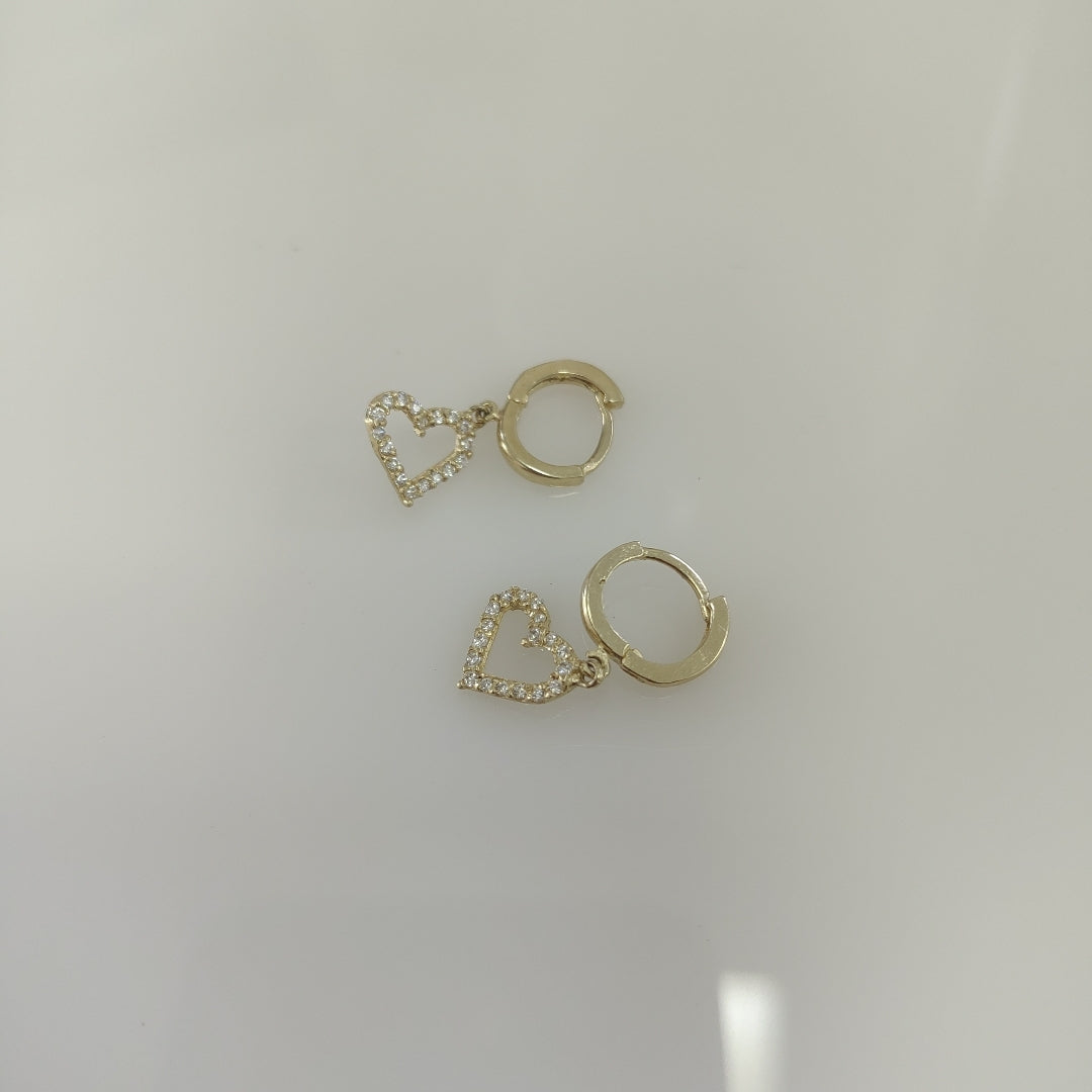 ARETES FIG CORAZON C CIRCONIAS 10K 1.9 GR (NUEVO)