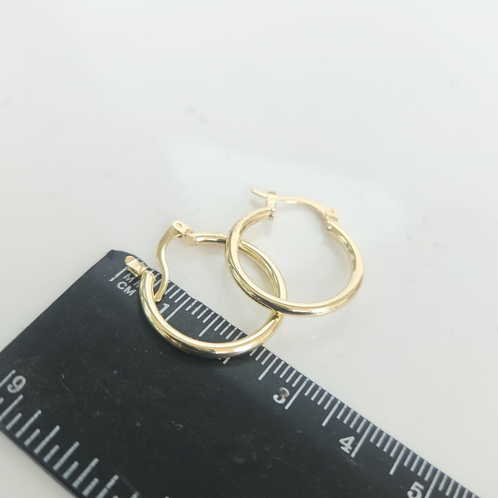 ARETES TEJIDO ARRACADAS LISAS 14K 1.2 GR (NUEVO)