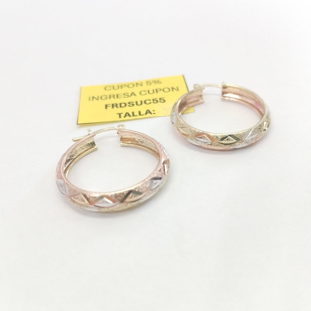 ARRACADAS PAR ORO, RODIADO 14 K 3.5 GRMS (SEMINUEVO)