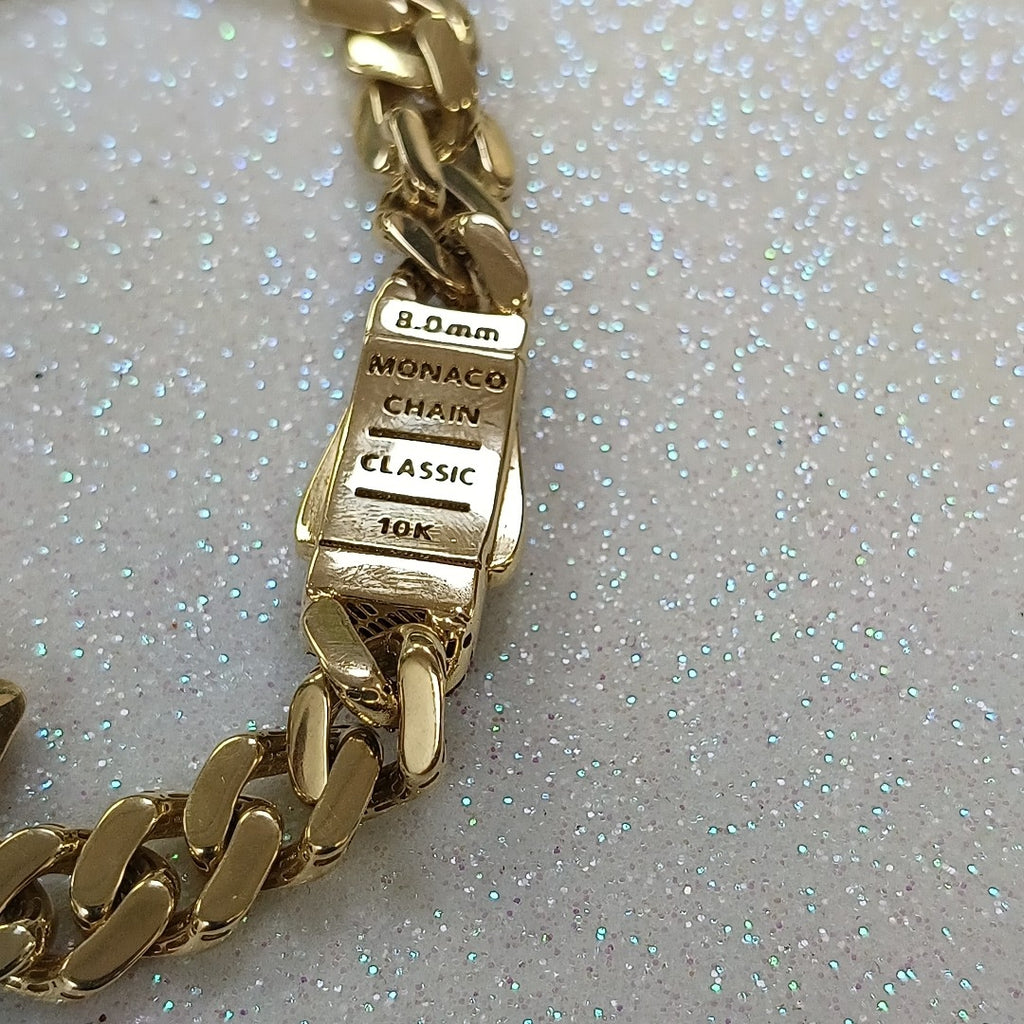 PULSERA CABALLERO MONACO ORO 10K 9.8 (NUEVO)
