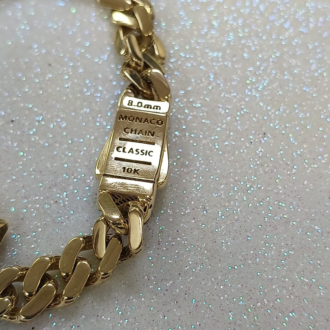 PULSERA CABALLERO MONACO ORO 10K 9.8 (NUEVO)